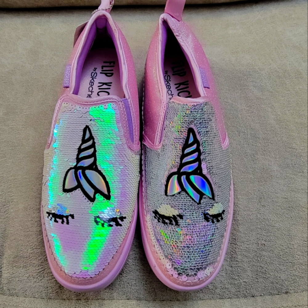 Sketches unicorn flip sequin flip kicks